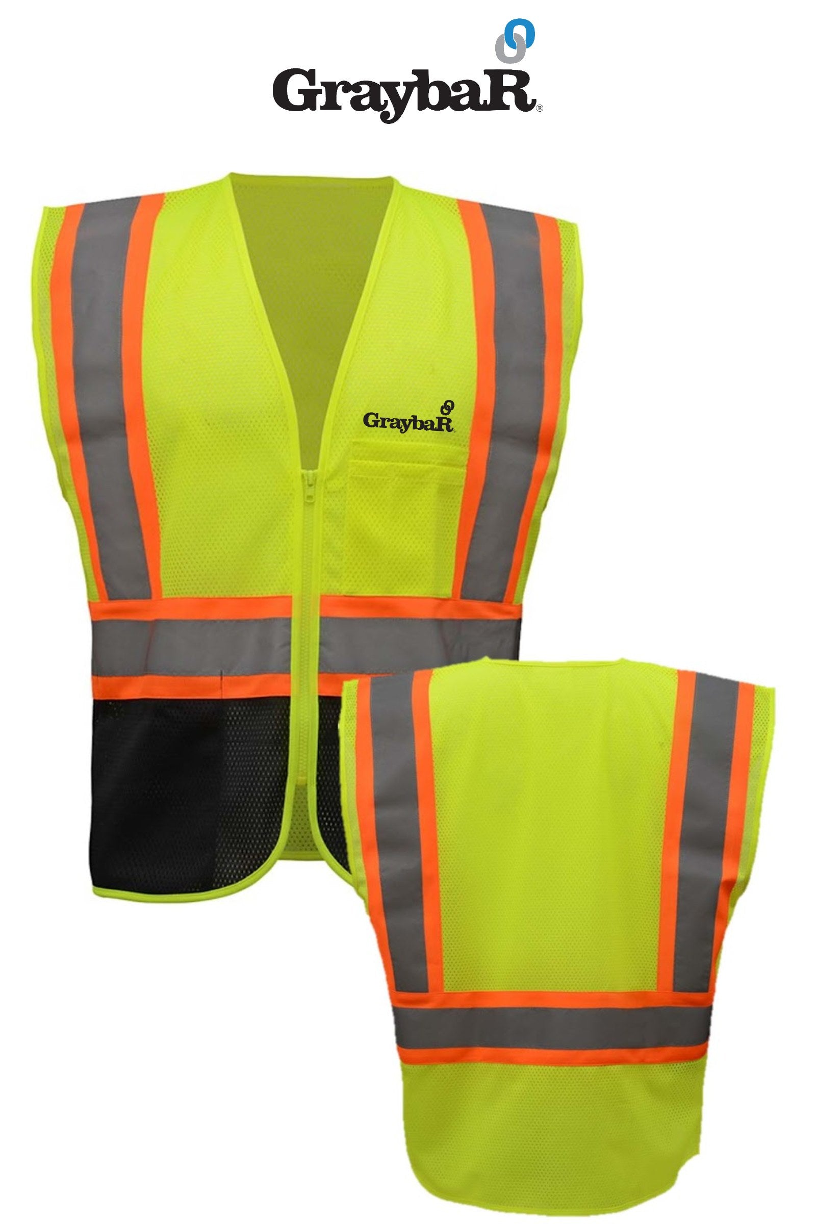 Class 2 Two Tone Vest w/ Black Bottom