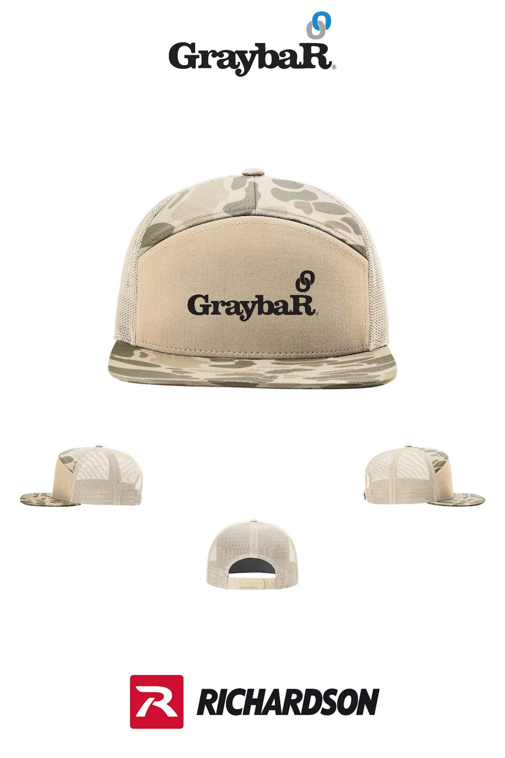 Richardson 168P Printed Seven-Panel Trucker