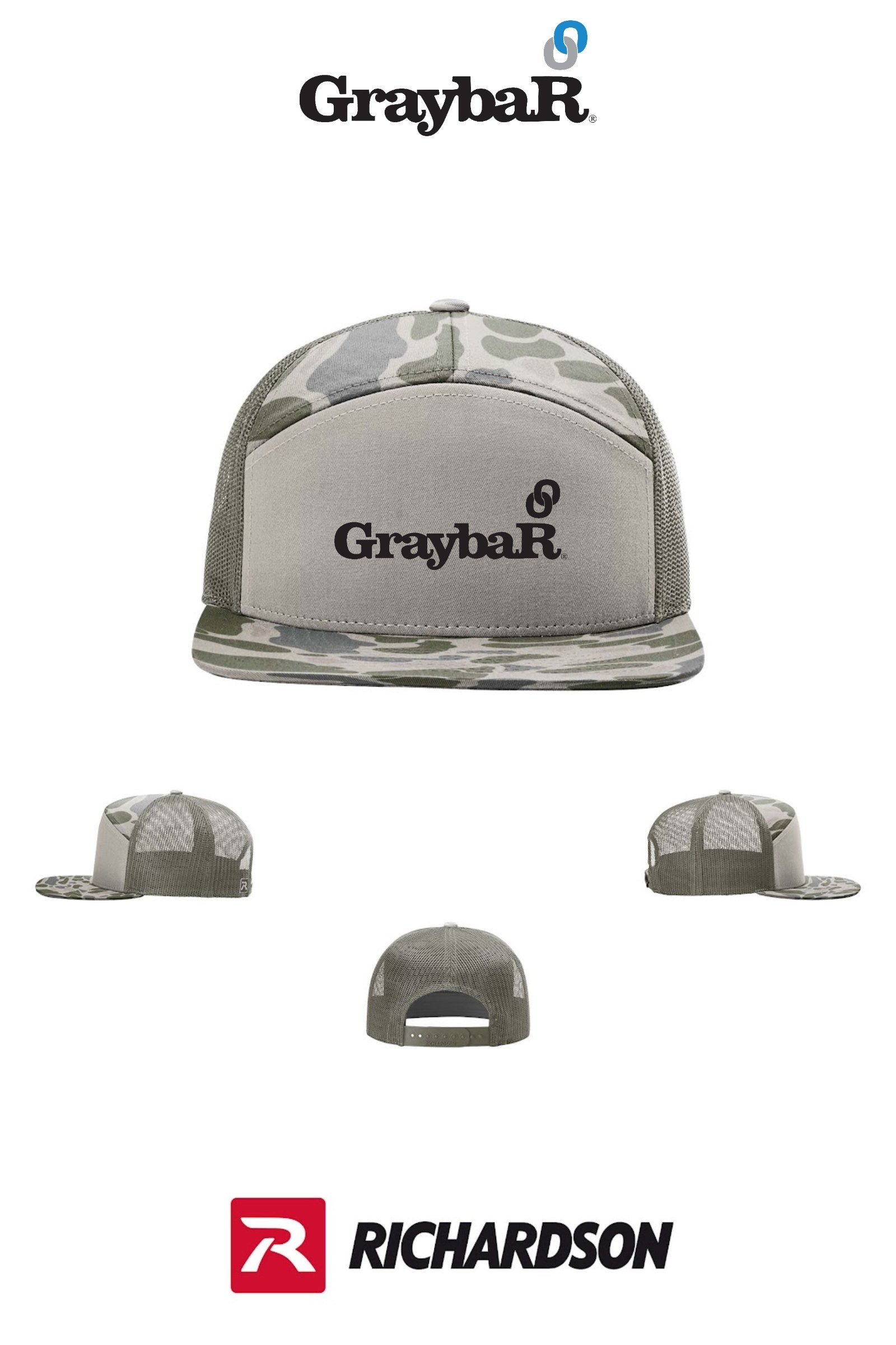 Richardson 168P Printed Seven-Panel Trucker