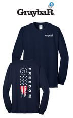 America 250 Port & Co™ Long Sleeve Core Blend Tee - Freedom FULL FLAG