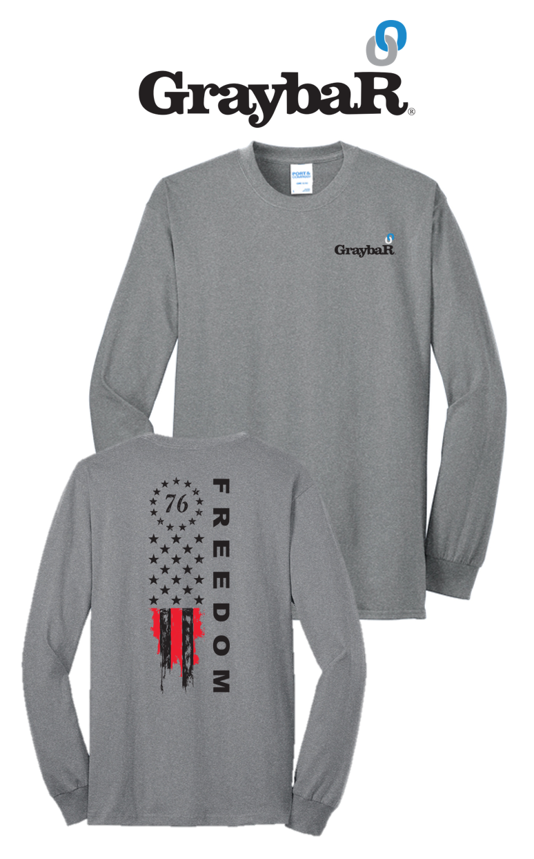 America 250 Port & Co™ Long Sleeve Core Blend Tee - Freedom FULL FLAG