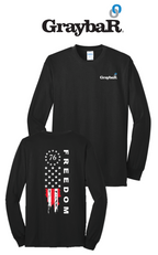 America 250 Port & Co™ Long Sleeve Core Blend Tee - Freedom FULL FLAG