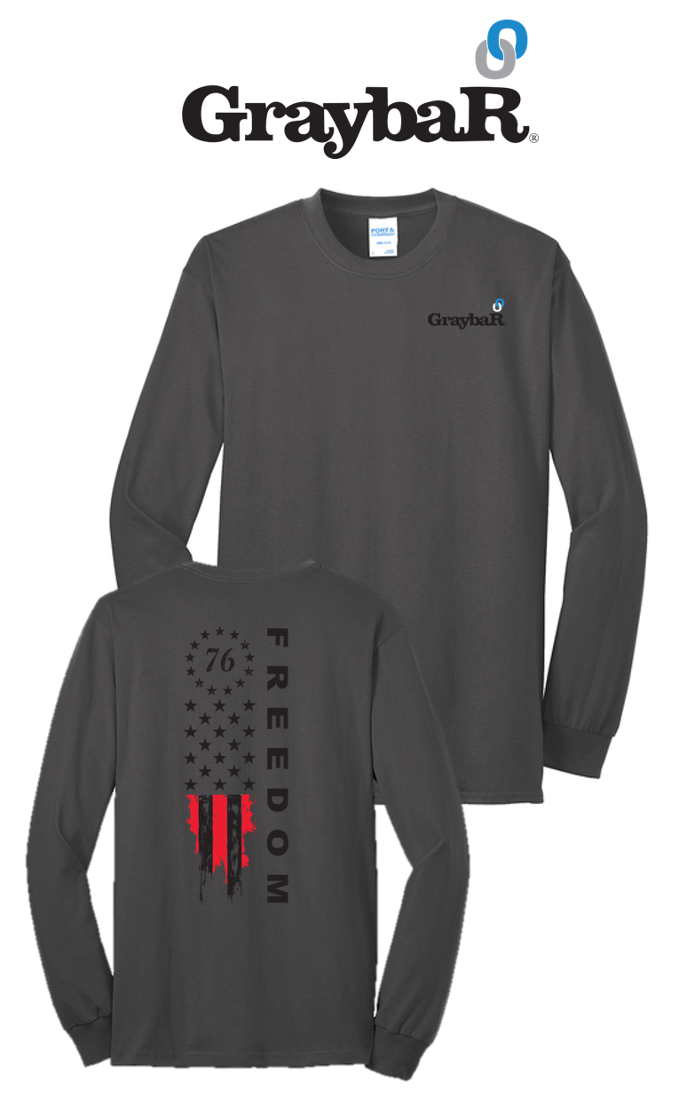 America 250 Port & Co™ Long Sleeve Core Blend Tee - Freedom FULL FLAG