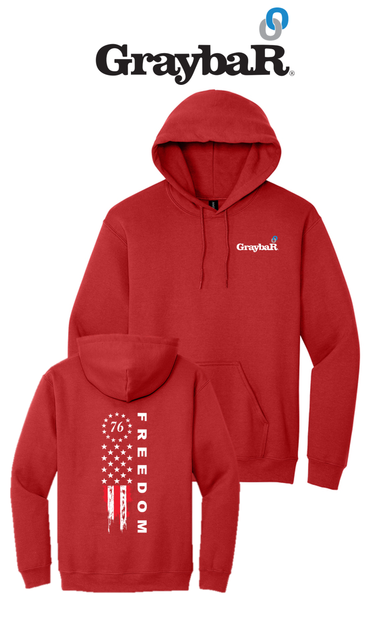 America 250 Port & Co™ Core Fleece Pullover Hooded Sweatshirt - Freedom FULL FLAG