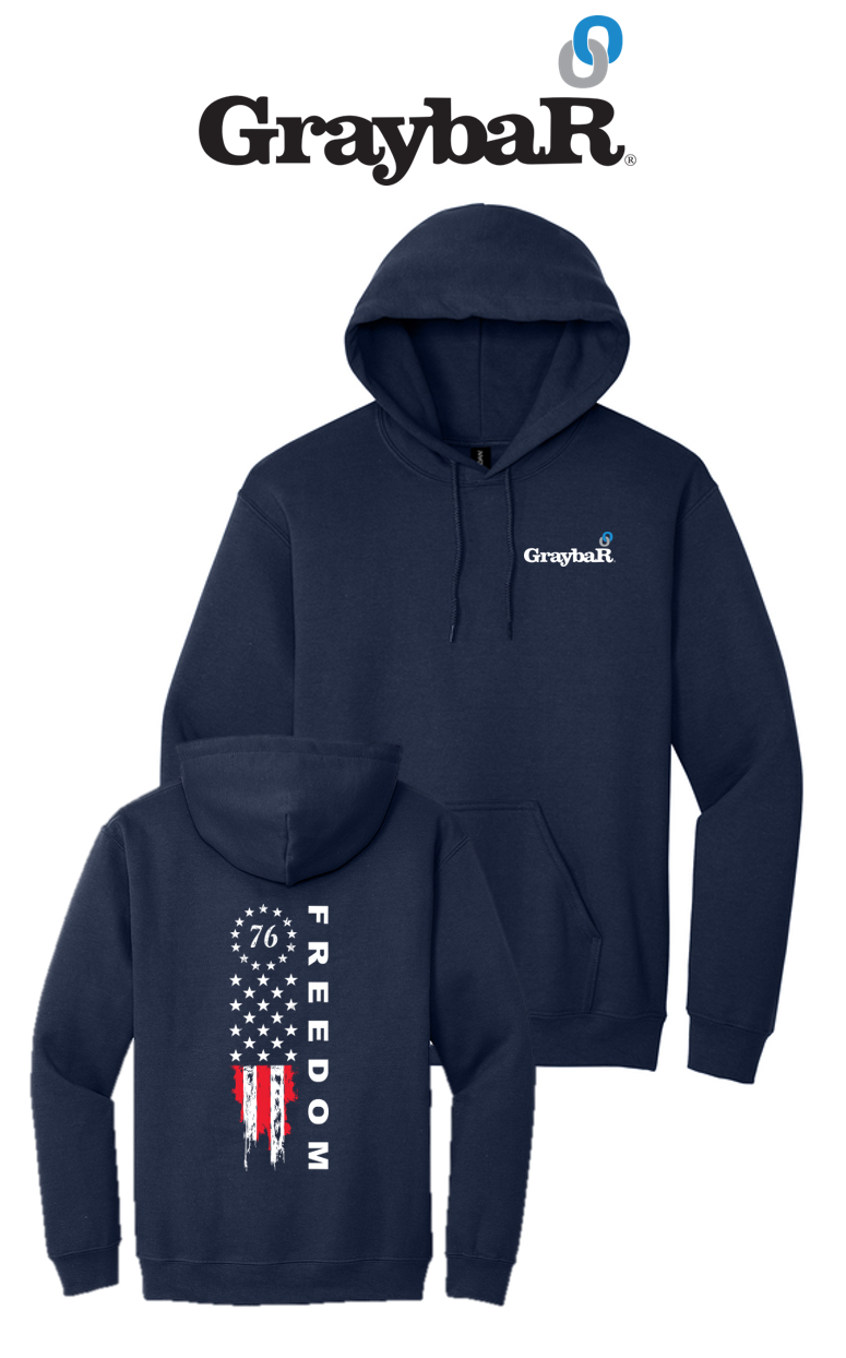 America 250 Port & Co™ Core Fleece Pullover Hooded Sweatshirt - Freedom FULL FLAG