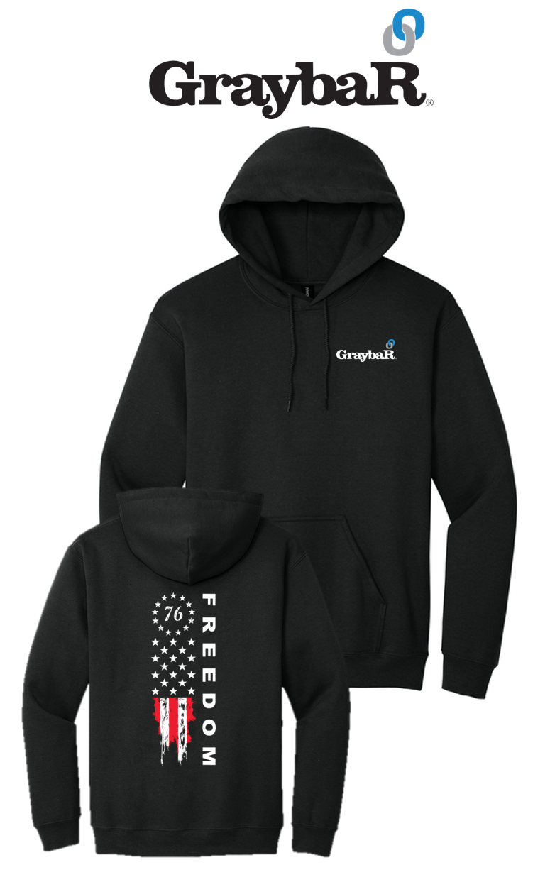 America 250 Port & Co™ Core Fleece Pullover Hooded Sweatshirt - Freedom FULL FLAG
