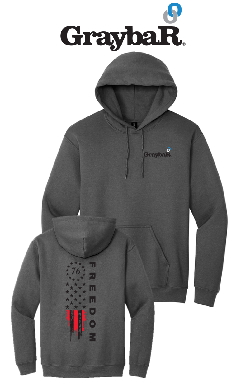 America 250 Port & Co™ Core Fleece Pullover Hooded Sweatshirt - Freedom FULL FLAG