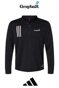 Adidas Men's 3-Stripes Double-Knit Quarter-Zip Pullover