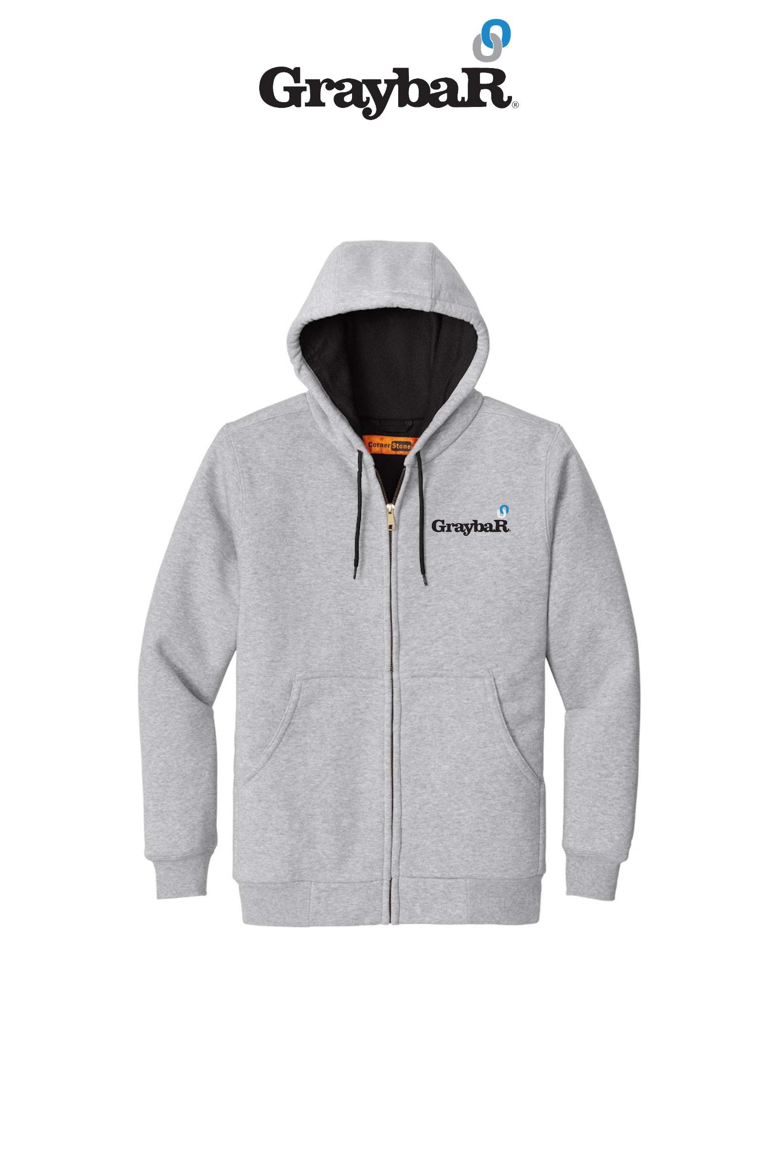 Heavyweight Full-Zip Hooded Sweatshirt with Thermal Lining