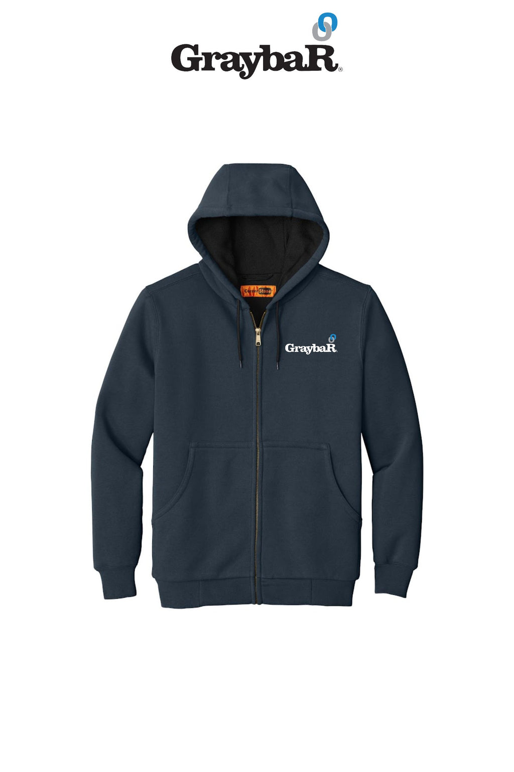 Heavyweight Full-Zip Hooded Sweatshirt with Thermal Lining